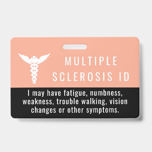 多発性硬化症 Awareness ID 耐久性のあるPVCバッジ バッジ (正面)