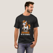 多発性硬化症(Multiple+Sclerosis)の啓発ユニコーン オレンジ色を身に着けて支援する Tシャツ (正面フル)