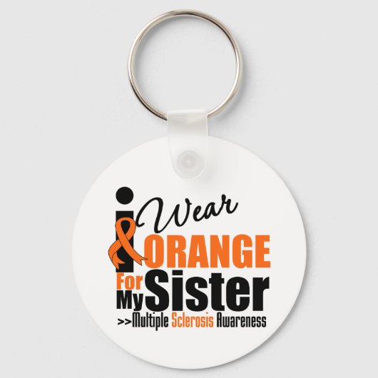 多発性硬化症I衣服オレンジ キーホルダー (正面)