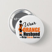多発性硬化症I衣服オレンジ 缶バッジ (正面&裏面)