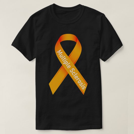 多発性硬化症MSオレンジ色認識度リボン Tシャツ (デザイン正面)