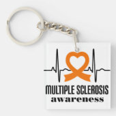 多発性硬化症MSハートビート認識度Tシャツ キーホルダー (正面)
