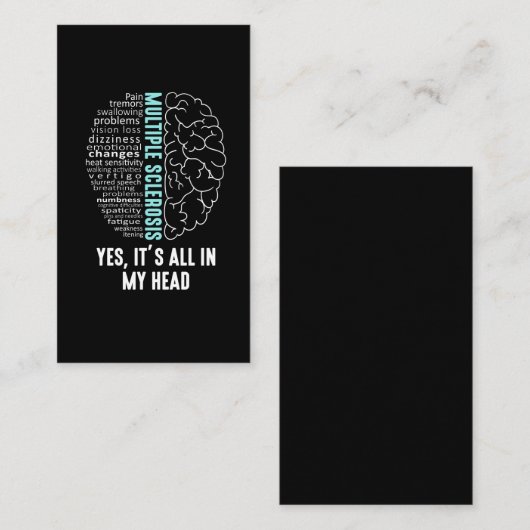 多発性硬化症MS全てが私の頭の中にある 名刺 (正面/裏面)