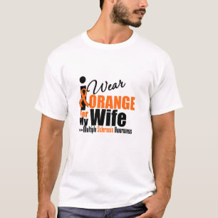 多発性硬化私は私の妻のためのオレンジを身に着けています Tシャツ
