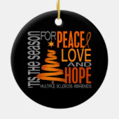 多発性硬化MSのクリスマス1のオーナメント セラミックオーナメント (裏面)