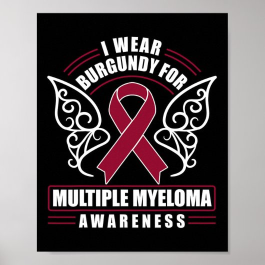 多発性骨髄腫に対する衣服ブルゴーニュの血液癌 ポスター (正面)
