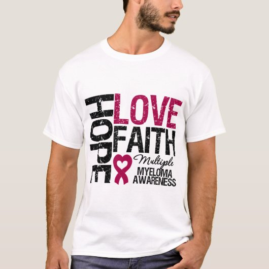 多発性骨髄腫の希望愛信頼 Tシャツ (正面)