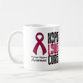 多発性骨髄腫の蟹座の希望愛治療のリボン コーヒーマグカップ (左)