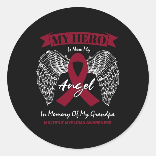 多発性骨髄腫の記憶における血液がん ラウンドシール (正面)