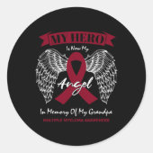 多発性骨髄腫の記憶における血液がん ラウンドシール (正面)