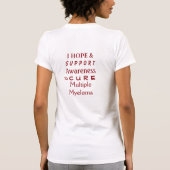 多発性骨髄腫ブルゴーニュ認識度リボンシャツ Tシャツ (裏面)