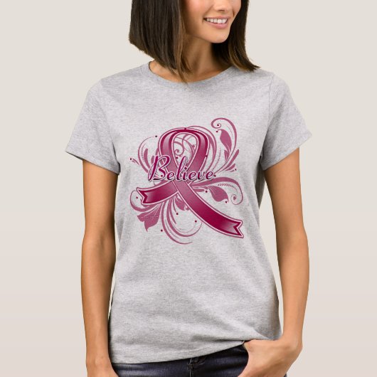 多発性骨髄腫信じ盛リボン Tシャツ (正面)
