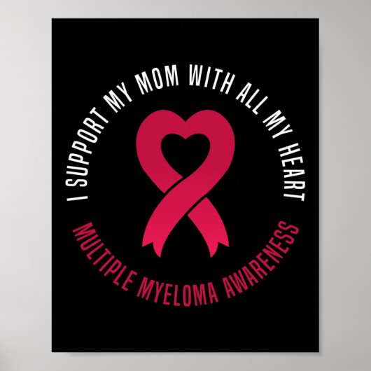 多発性骨髄腫啓発 I Support My Mom リボン ポスター (正面)