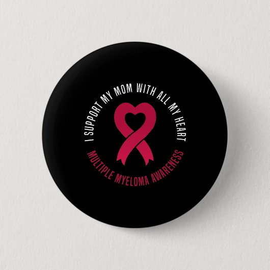 多発性骨髄腫啓発 I Support My Mom リボン 缶バッジ (正面)