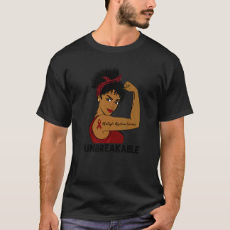 多発性骨髄腫戦士ブラックウィメンズ破れないA Tシャツ