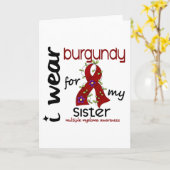 多発性骨髄腫私は私の姉妹43のためのバーガンディを身に着けています カード (黄色い花)