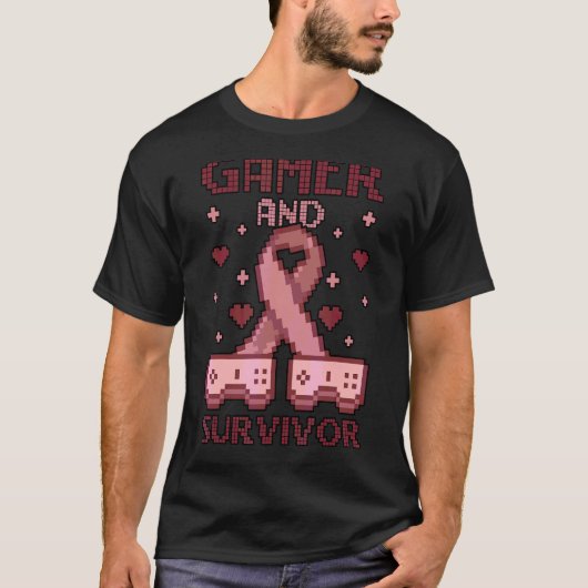 多発性骨髄腫認識度ゲーマーおよび生存者 Tシャツ (正面)