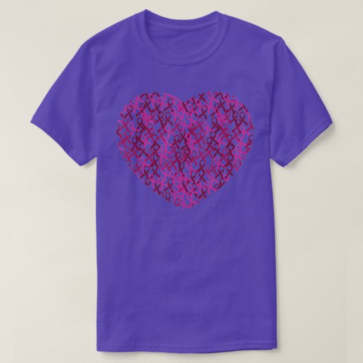 多発性骨髄腫認識度ブルゴーニュリボンハートF Tシャツ (デザイン正面)