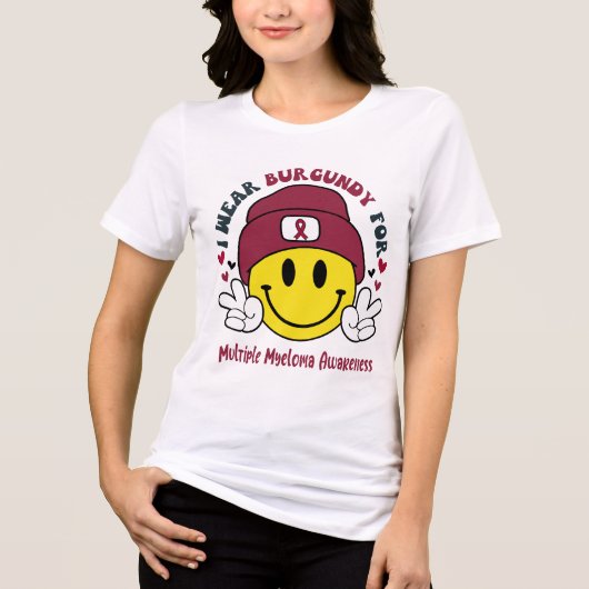 多発性骨髄腫認識度リボンのサポートギフト トライブレンドTシャツ (正面)