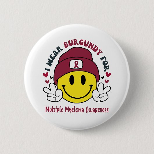 多発性骨髄腫認識度リボンのサポートギフト 缶バッジ (正面)
