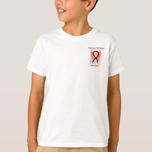 多発性骨髄腫認識度リボンエンジェルカスタムティー Tシャツ (正面)