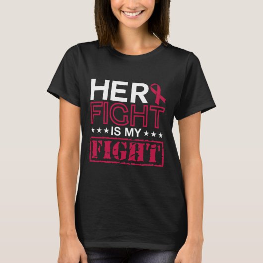 多発性骨髄腫認識度彼女の戦いは私の戦い Tシャツ (正面)