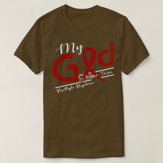 多発性骨髄腫認識度私の神はTで強い Tシャツ (デザイン正面)
