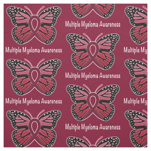 多発性骨髄腫: 希望の蝶リボン ファブリック (見本)