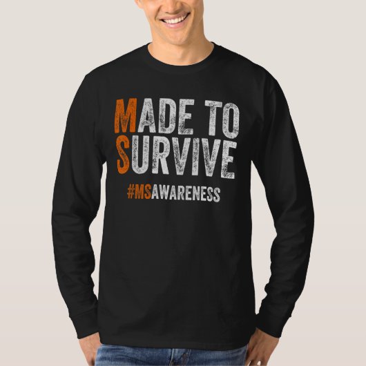 多発生き延び硬化Ms認識度 Tシャツ (正面)
