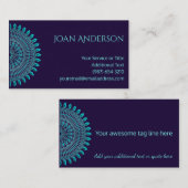 多目的なティール（緑がかった色）の曼荼羅 名刺 (正面/裏面)