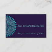 多目的なティール(緑がかった色)の曼荼羅 名刺 (裏面)