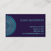 多目的なティール(緑がかった色)の曼荼羅 名刺 (正面)