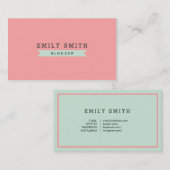 多目的な社会的な媒体のパステル調ピンクおよび真新しい青 名刺 (正面/裏面)