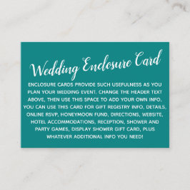 多目的カスタムシンプルティール(緑がかった色)DIY結婚のダーク エンクロージャーカード