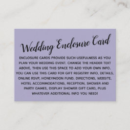 多目的カスタムシンプルDIYの結婚ほこりっぽい紫 エンクロージャーカード