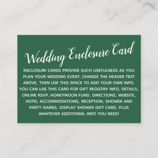 多目的カスタムシンプルDIYの結婚リーフグリーン エンクロージャーカード (正面)