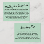 多目的カスタムシンプルDIY結婚のアイスミント エンクロージャーカード (正面/裏面)