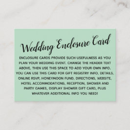 多目的カスタムシンプルDIY結婚のアイスミント エンクロージャーカード