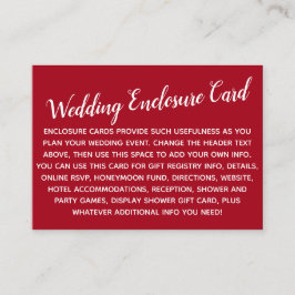 多目的カスタムシンプルDIY結婚ズブライトレッド エンクロージャーカード