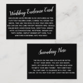 多目的カスタムシンプルDIY結婚ズホワイトオンブラック エンクロージャーカード (正面/裏面)