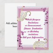 多目的パーティー招待のお知らせ 招待状 (正面/裏面)