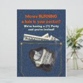 多目的プロダクトパーティーの招待状ユーモア 招待状 (スタンド正面)