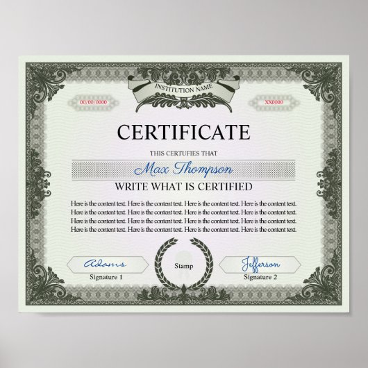 多目的証明書 ポスター (正面)