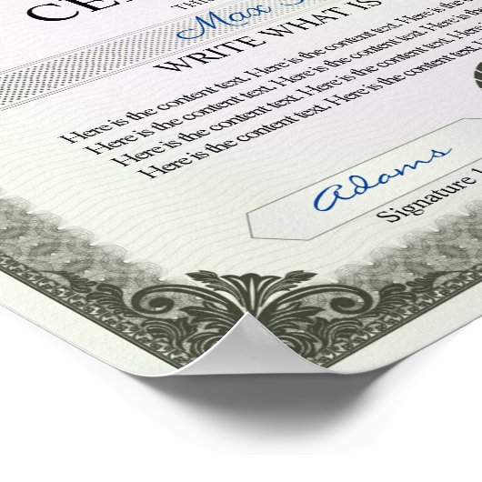 多目的証明書 ポスター (角)