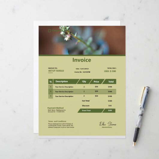 多目的請求書テンプレート (正面/裏面インサイチュ)