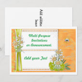 多目的 春の パーティー ご招待 アナウンスメント 招待状 (正面/裏面)