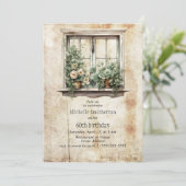 多糖ウィンドウガーデン素朴60誕生日 招待状 (スタンド正面)