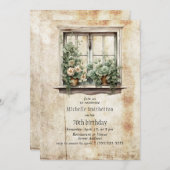 多糖ウィンドウガーデン素朴70誕生日 招待状 (正面/裏面)