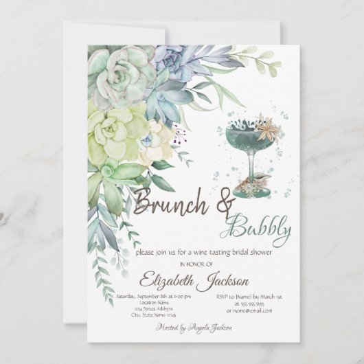 多糖カクテルブランチ&バブリー 招待状 (正面)