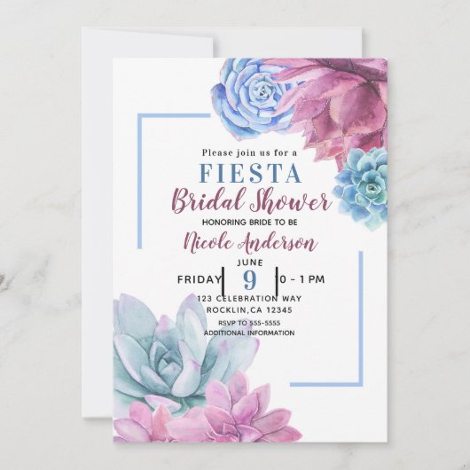 多糖シモダンックホワイトブライダルシャワーフィエスタ 招待状 (正面)